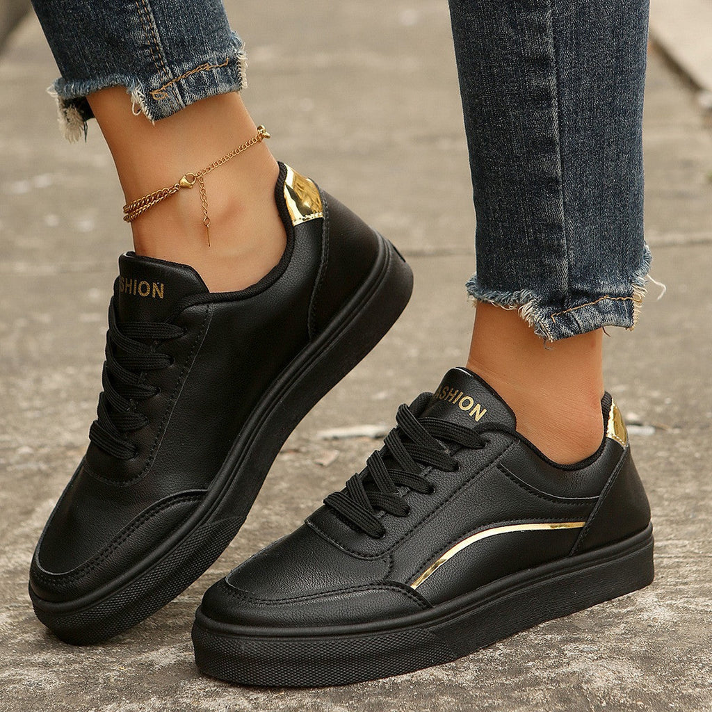 Women's Lace-Up Platform Sneakers | Round Toe Thick Sole Casual Flats