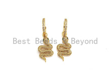 Load image into Gallery viewer, CZ Snake Huggie Earrings, Sku#J259