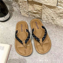 Load image into Gallery viewer, Women's Herringbone Non-Slip Beach Flip-Flops - Soft Sole Summer Slippers