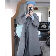 Load image into Gallery viewer, Womens Stylish Mid-length Gray Wool Coat