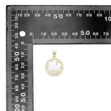 Load image into Gallery viewer, Gold Clear CZ Mother of Pearl Moon star Charm Pendant, Sku#LX687