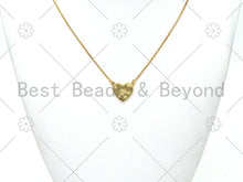 Load image into Gallery viewer, CZ Micro Pave Five Point Star On Heart Shape Pendant,18K Gold Filled Star Charm, Necklace Bracelet Charm Pendant,19x16mm,Sku#LK403