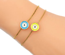 Load image into Gallery viewer, Enamel Evil Eye Spacer Beads, Two Sided Beads, Sku#G429