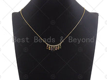 Load image into Gallery viewer, Rainbow CZ Round Rectangle Dangle Connector, CZ Micro Pave Pendant, Necklace Pendant, 13x36mm, sku#JL02