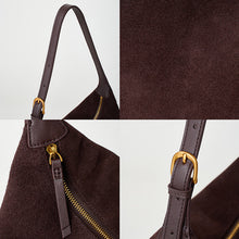 Load image into Gallery viewer, Women's Genuine Leather Tote Bag – Minimalist Matte Cowhide Shoulder Bag with Zipper Pockets