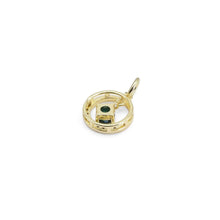 Load image into Gallery viewer, Green CZ Pendant Gold Round Ring Charm, Sku#ZX156