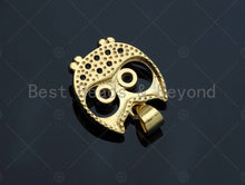 Load image into Gallery viewer, Gold Owl Charms, Dainty Owl Charms, Owl Pendant, Gold Charm, Gold Pendant, Necklace Charms, 15x16mm, Sku#LK96