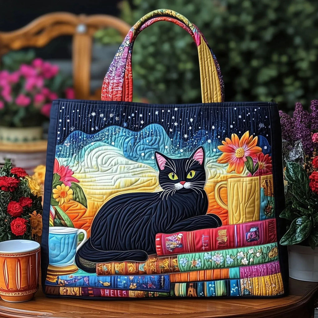 Quilted Digital Print Tote Bag - High Capacity Women's Shoulder Bag with Embroidery