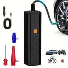 Load image into Gallery viewer, Black Portable Air Pump – Digital Tire Inflator for Car, Bike, Motorcycle &amp; Balls