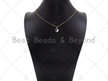 Load image into Gallery viewer, Enamel Cobalt White Yin Yang Pendant,Tiangle Gold Pendant,Religious Enamel Pendant,10x12mm,Sku#B128