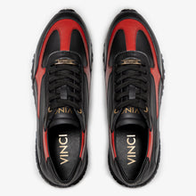 Load image into Gallery viewer, The Arda Black &amp; Red Leather Men Sneaker
