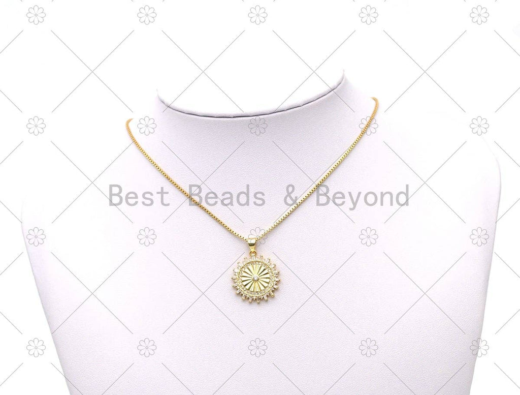 CZ Radical Coin Wheel with baguette CZ Charm, Sku#LK560