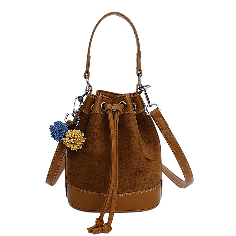 Women's Drawstring Bucket Bag | PU Leather Shoulder Bag with Adjustable Strap