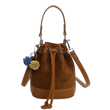 Load image into Gallery viewer, Women's Drawstring Bucket Bag | PU Leather Shoulder Bag with Adjustable Strap