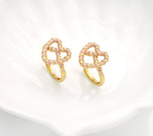 Load image into Gallery viewer, Gold Enamel Pink Twist Heart Adjustable Ring, Sku#B338