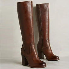 Load image into Gallery viewer, Women's Plus-Size Over-the-Knee Chunky Heel Boots with Side Zipper | Autumn Winter