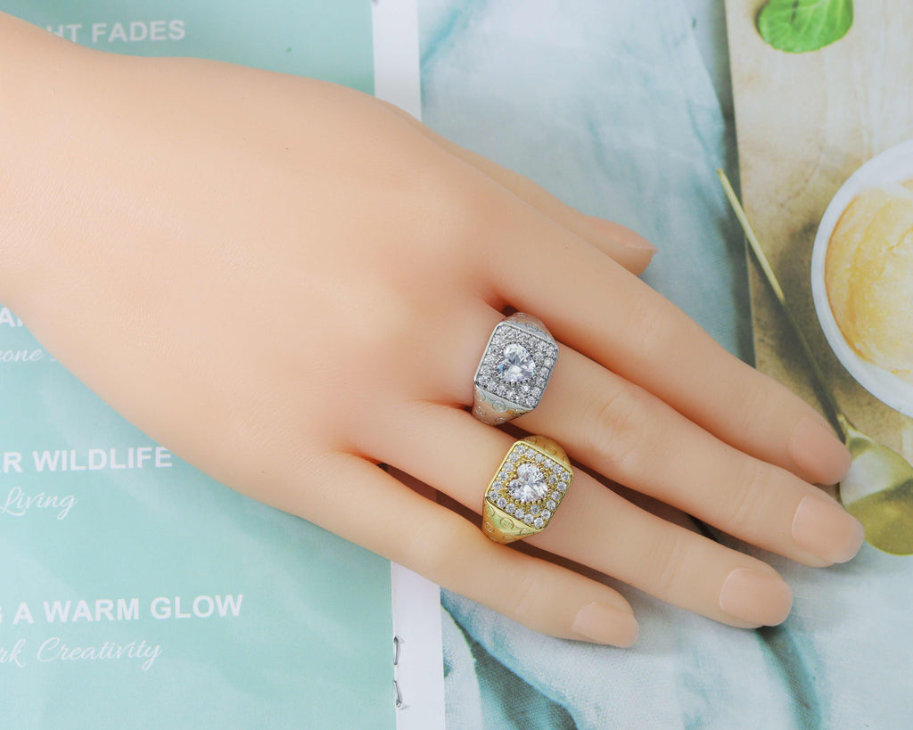 CZ Heart Adjustable Ring, Sku#B169