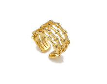 Load image into Gallery viewer, CZ Multi Lines Star Ring, Sku#X208