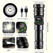 Load image into Gallery viewer, Rechargeable LED Flashlight with 5 Modes &amp; Magnetic Base – Gift Box