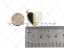Load image into Gallery viewer, 18K Gold CZ Pave Heart Charm/Penant, White Red Black Heart Charm, CZ Pave heart charm, 20x21mm, sku#LK34