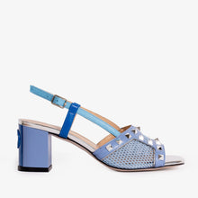 Load image into Gallery viewer, The Linea Blue Leather Women Slingback Sandal