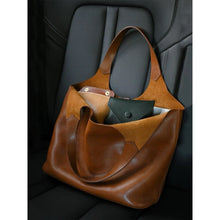 Load image into Gallery viewer, Women's Large Capacity Retro Bucket Bag – PU Leather Crossbody &amp; Tote Dual-Use Handbag