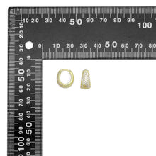 Load image into Gallery viewer, Gold Silver CZ Oval Shape Hoop Earrings, Sku#A474