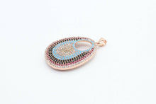 Load image into Gallery viewer, CZ Micro Pave Round Go-Go Evil Eye Pendant, Cubic Zirconia Pendant,23x37mm, sku#F8C