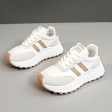 Load image into Gallery viewer, Women's Thick Soled PU Leather Color-Block Height Increasing Lace-Up Sneakers
