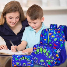 Load image into Gallery viewer, Kids 3-Piece School Backpack Set - Lightweight Water-Resistant Cartoon Backpack with Lunch Bag &amp; Pencil Case