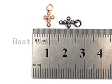 Load image into Gallery viewer, CZ Clear Micro Pave Cross Charm, CZ Pave Pendant, Gold/Rose Gold/Silver/Gunmetal plated, 6x11mm, Sku#F796