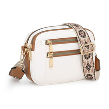 Load image into Gallery viewer, Women's Color Block PU Leather Crossbody Bag - Adjustable Strap Shoulder Bag with Zipper Closure