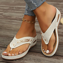 Load image into Gallery viewer, Women's Plus-Size Wedge Flip-Flops - Comfortable Summer Sandals with Non-Slip Rubber Sole