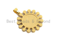 Load image into Gallery viewer, Enamel Colorful Sunflower Evil Eye Round Pendant,CZ Micro Pave Oil Drop pendant,Enamel pendant,Enamel Jewelry,26x27mm,sku#F974