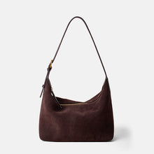 Load image into Gallery viewer, Women's Genuine Leather Tote Bag – Minimalist Matte Cowhide Shoulder Bag with Zipper Pockets