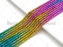 Load image into Gallery viewer, NEW!!! Rainbow Natural Hematite Faceted Rondelle Beads, Gold