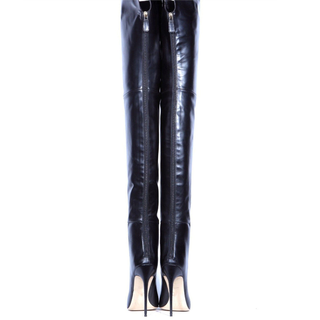 Women's Pointed-Toe Over-the-Knee Stiletto Boots | Back-Zip Plus-Size High Heels