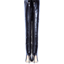 Load image into Gallery viewer, Women's Pointed-Toe Over-the-Knee Stiletto Boots | Back-Zip Plus-Size High Heels
