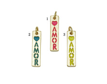 Load image into Gallery viewer, Enamel AMOR Word On Long Bar Pendant, Sku#L650