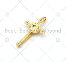 Load image into Gallery viewer, CZ Micro Pave Jesus On Cross Shape Pendant,18K Gold Filled Cross Charm, Necklace Bracelet Jesus Charm Pendant, 41x25mm,Sku#LK411