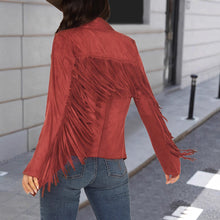 Load image into Gallery viewer, Women's Loose Long Sleeved Tassel V-neck Temperament Concert Cardigan Top Jacket