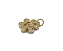 Load image into Gallery viewer, Gold CZ Smiley Face Flower Charm, Sku#L711