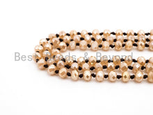 Load image into Gallery viewer, 60 EXTRA Long Knotted Gold Champagne Color Crystal Necklace, Extra Long/Double Wrap Necklace, Champagne Color 2x4mm Rondelle Beads, SKU#D14