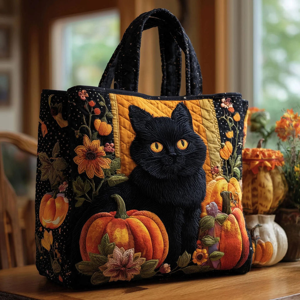Quilted Digital Print Tote Bag - High Capacity Women's Shoulder Bag with Embroidery