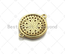Load image into Gallery viewer, Clear CZ Micro Pave North Star on Round Shape Connector/Link, CZ Pave Bracelet Necklace Connector in Gold Finish,17x22mm,sku#LK149