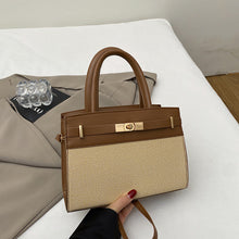 Load image into Gallery viewer, Women's Retro Color-Block Crossbody Bucket Bag – PU Leather Shoulder Bag
