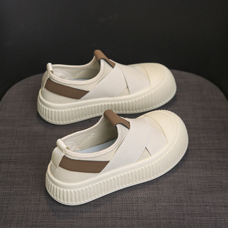 Women's Chunky Platform Sneakers | Slip-On Mesh Breathable Casual Shoes