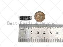 Load image into Gallery viewer, CZ Micro Pave Large Hole Tube Spacer Beads Charms, Drum Barrel Beads, Clear CZ,7x18mm, Sku#C113