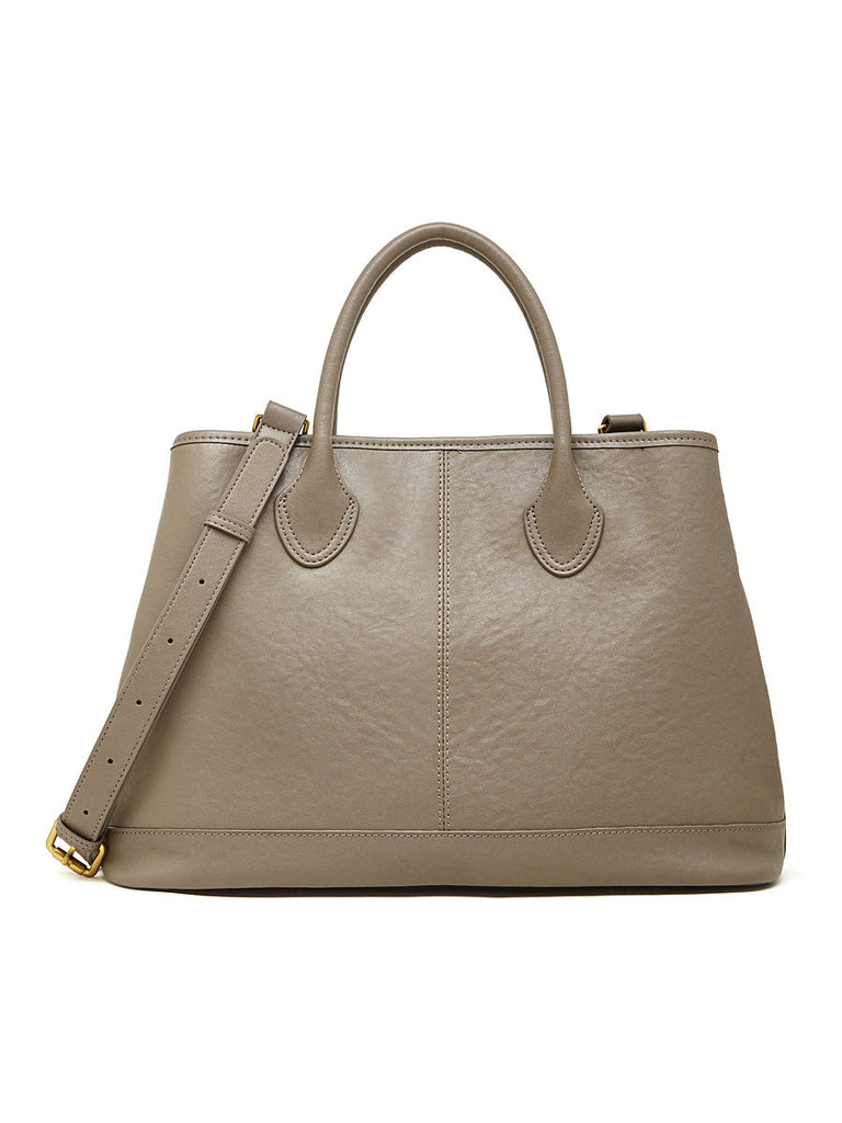 Women's Genuine Leather Tote Crossbody Bag – Top-Grain Cowhide, High-Capacity Everyday Shoulder Bag