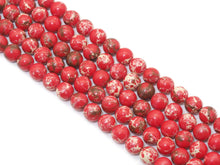 Load image into Gallery viewer, Red Imperial Jasper Round Smooth Beads, 8mm/10mm/12mm, Sku#U1454